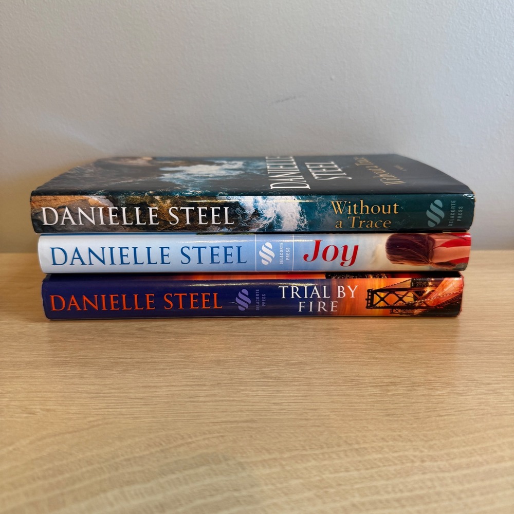 Danielle Steel 3 Book Lot Hardcover Without a Trace Joy Trial by Fire Delacorte